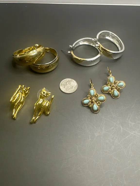 Vintage Earrings Featuring Various Designs