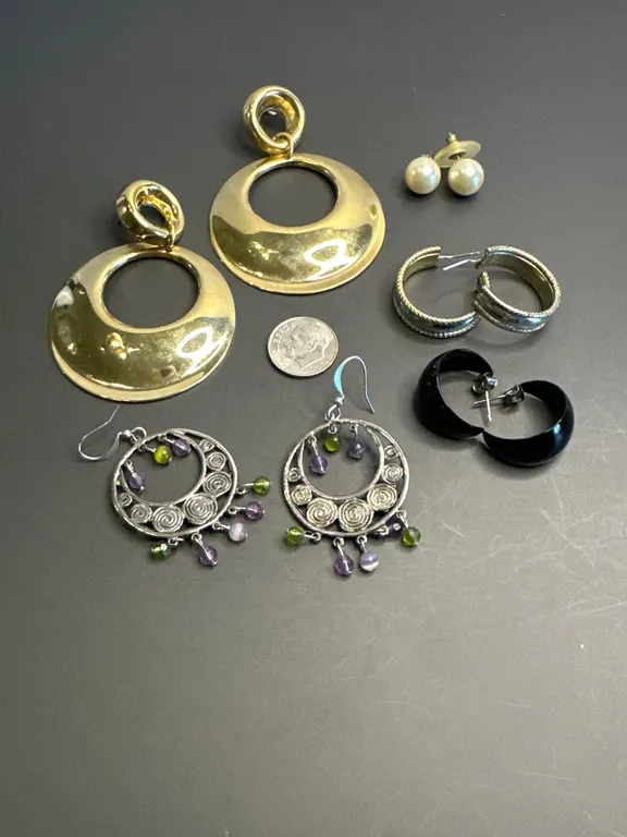 Earrings Lot Featuring Hoop, Pearl, Disc, and Beaded Styles