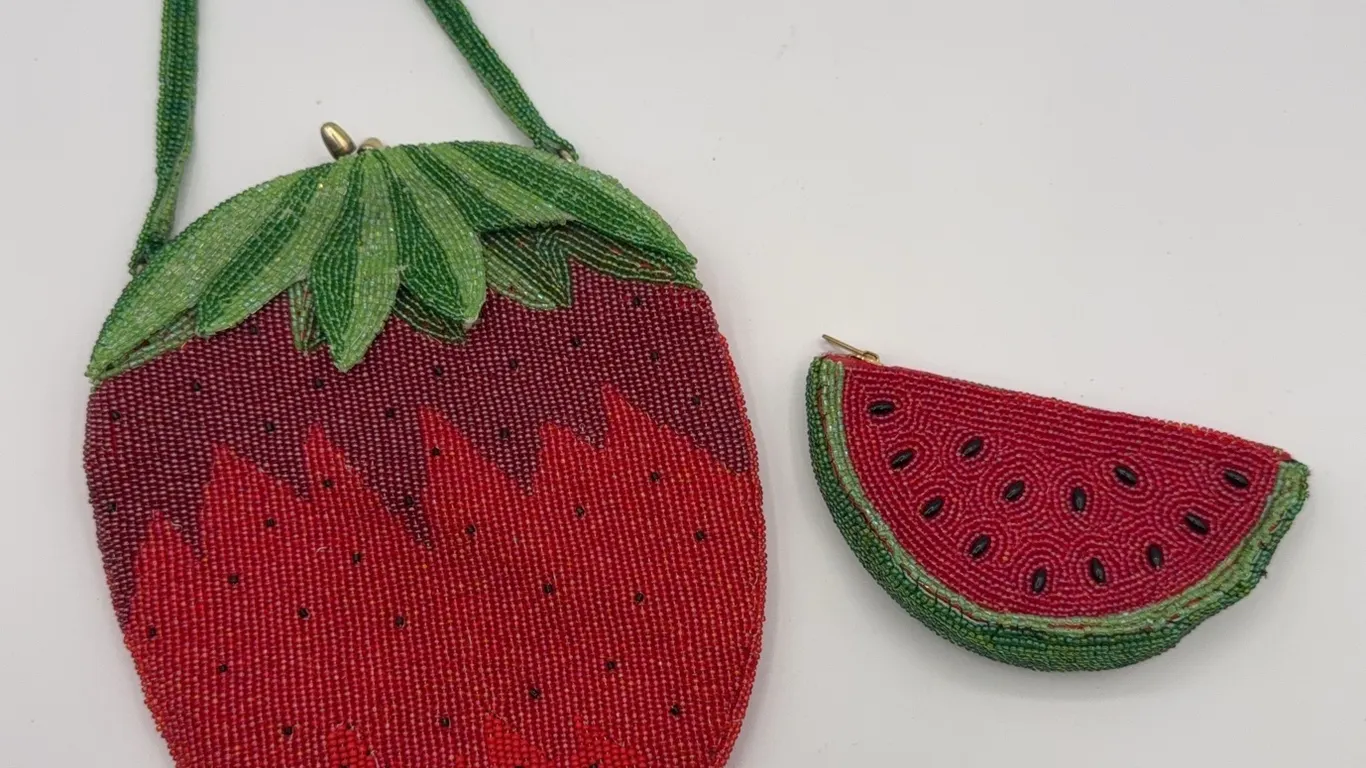 Beaded Strawberry Purse & Beaded Watermelon Coin Purse