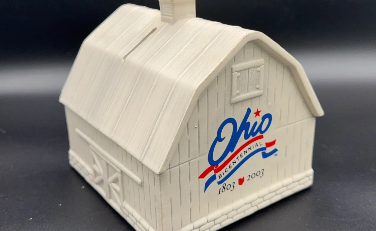 McCoy Ohio Barn Bicentennial Pottery Bank