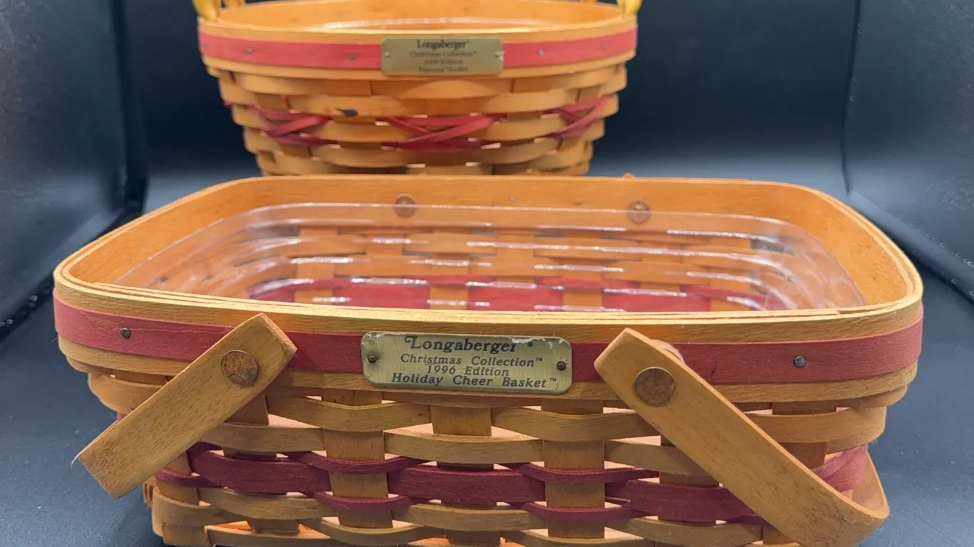 2 Longaberger Christmas Baskets 1996 & 1999