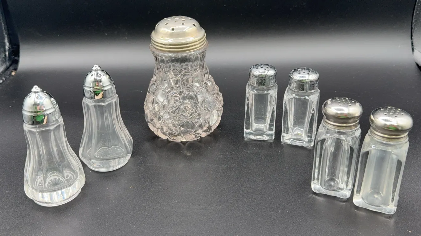 Box Lot Salt & Pepper Shakers & Sugar Shaker