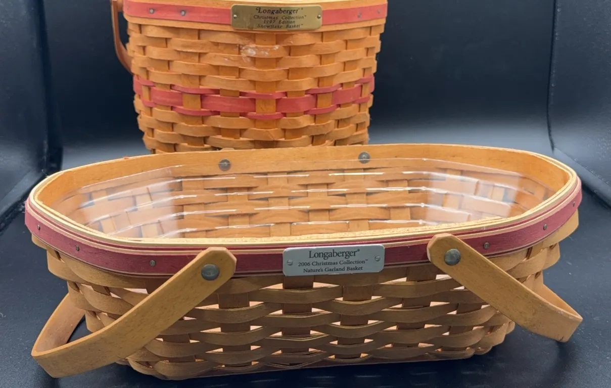2 Longaberger Christmas Baskets 1997 & 2006