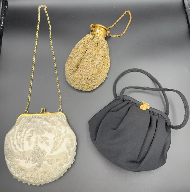 3 Evening Bags - Round Top Expands