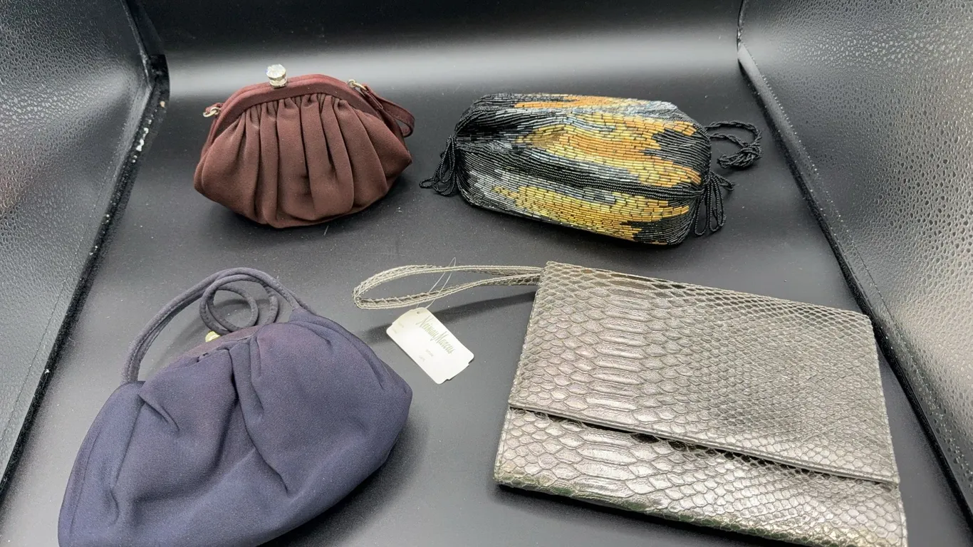 4 Evening Bags/Purses, Art Deco Beaded Bag, Beaded Neiman Marcus
