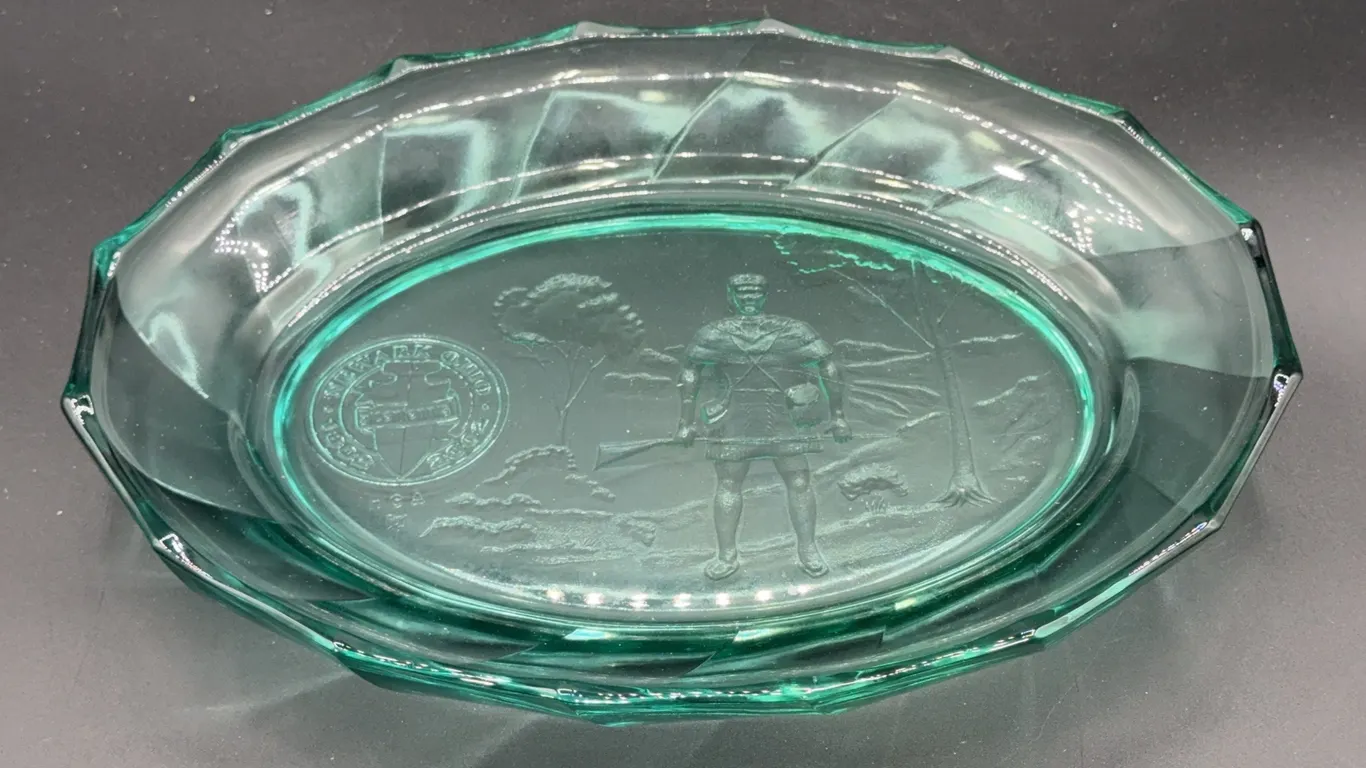 Vintage HCA Mosser Teal 2002 Newark Ohio Bicentennial Platter