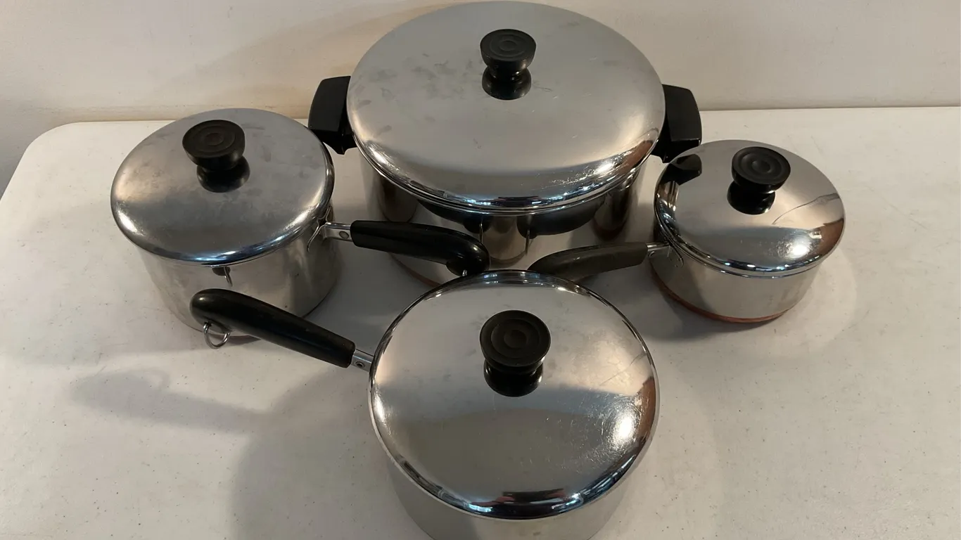 Vintage Revere Ware Copper-Clad Cookware Set
