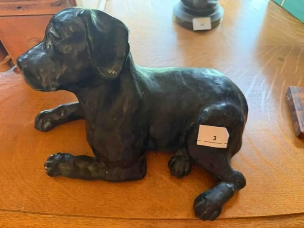 1963 dog statue12" long, 8" tall