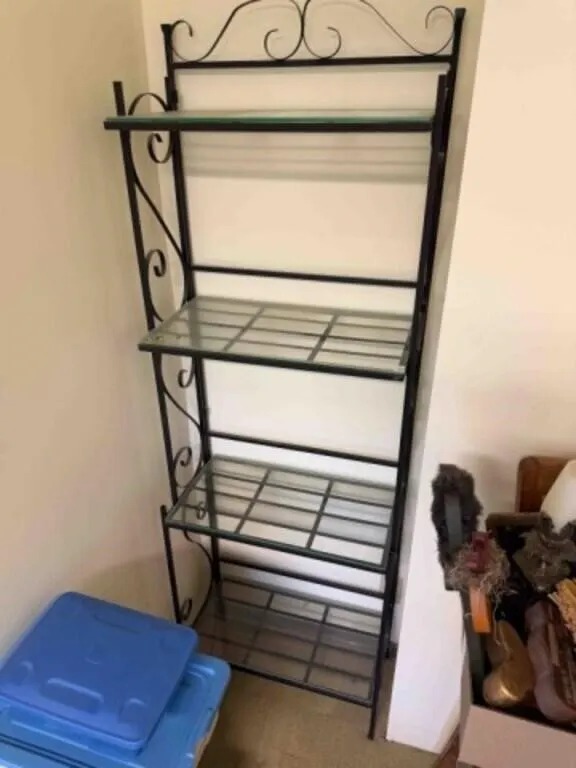 METAL WALL SHELF- GLASS SHELVES