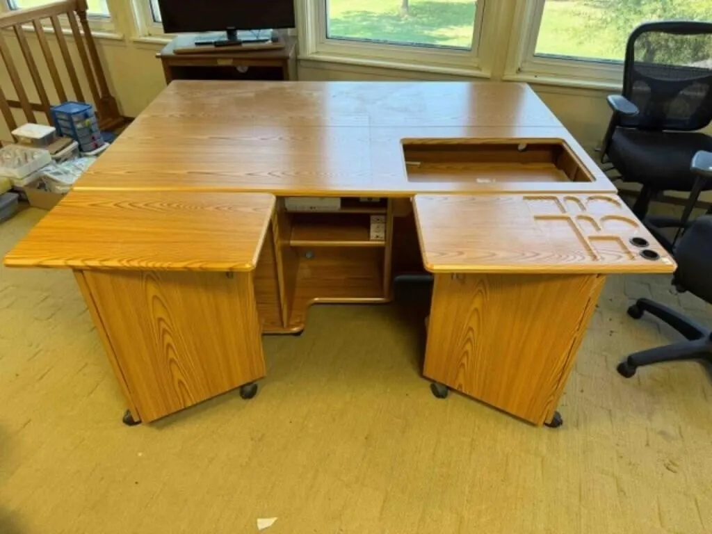 LARGE WOODEN SEWING DESK