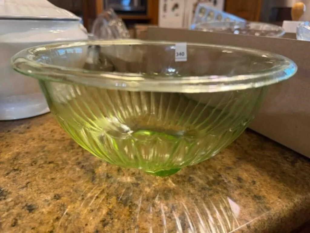 10" Green Glass Mixing Bowl