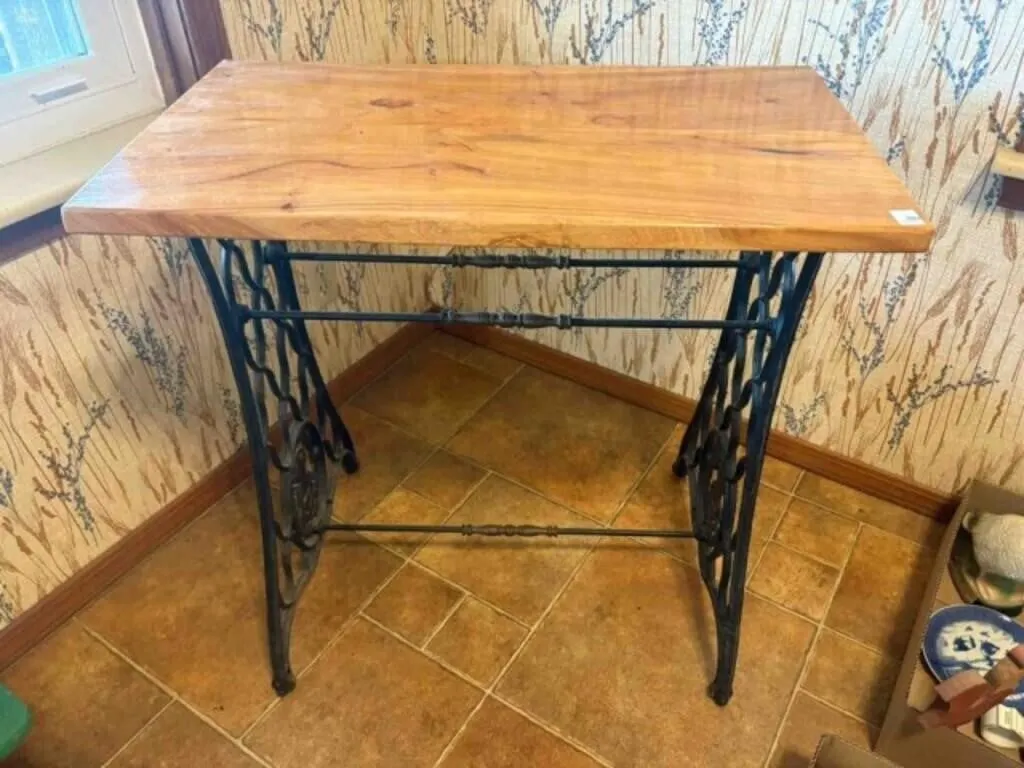 vintage/antique sewing-machine treadle table