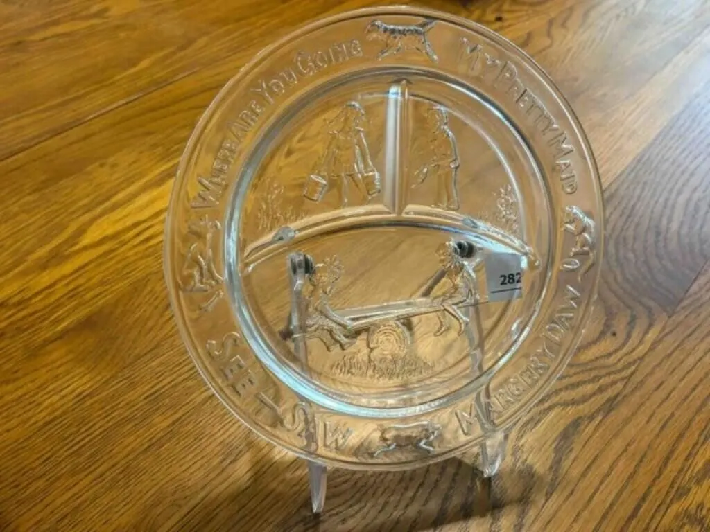 Vintage Divided Clear Glass Plate