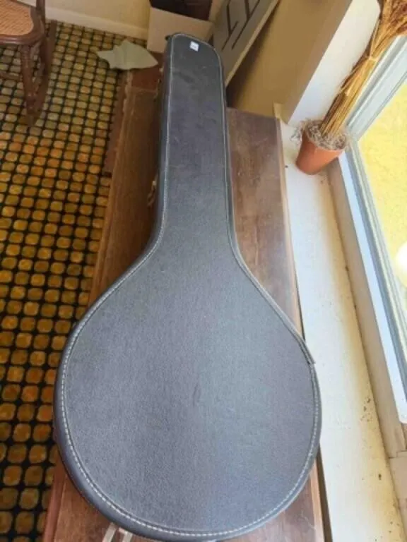 5-string resonator banjo and case; Bedroom #2