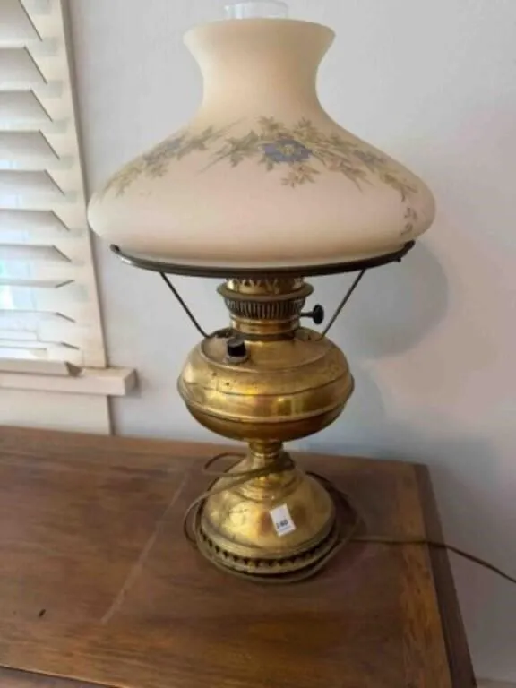 vintage oil lamp (electrified); Bedroom #1