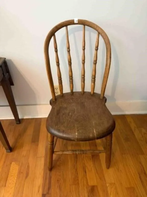 Vintage wood chair; Bedroom #1