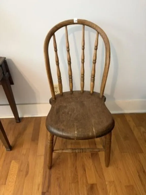 Vintage wood chair; Bedroom #1