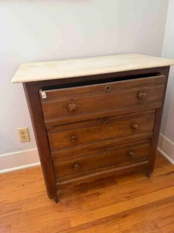 Marble top vintage wash stand;