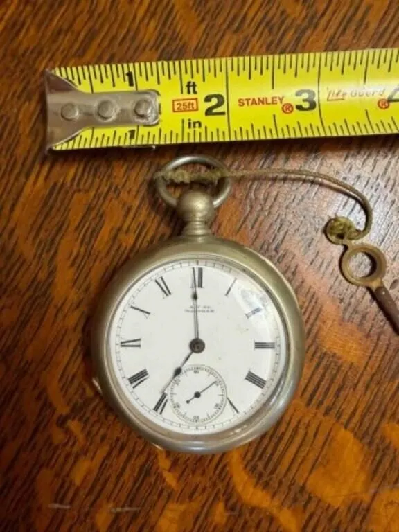 A.W. & Co. Waltham pocket watch w/key, Sileroid,