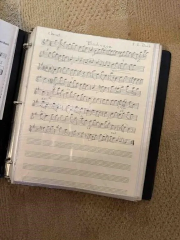several binders of sheet music, see pictures