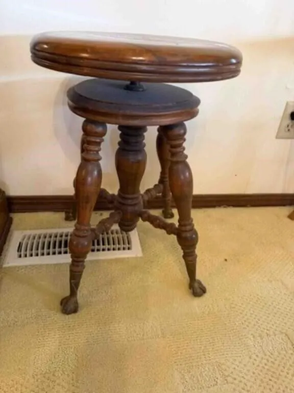 Vintage ball & claw piano stool