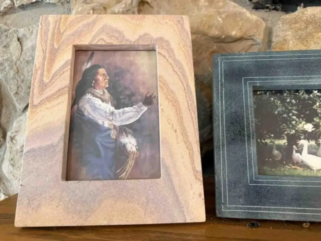 2- small picture frames (Sandstone & Marble)