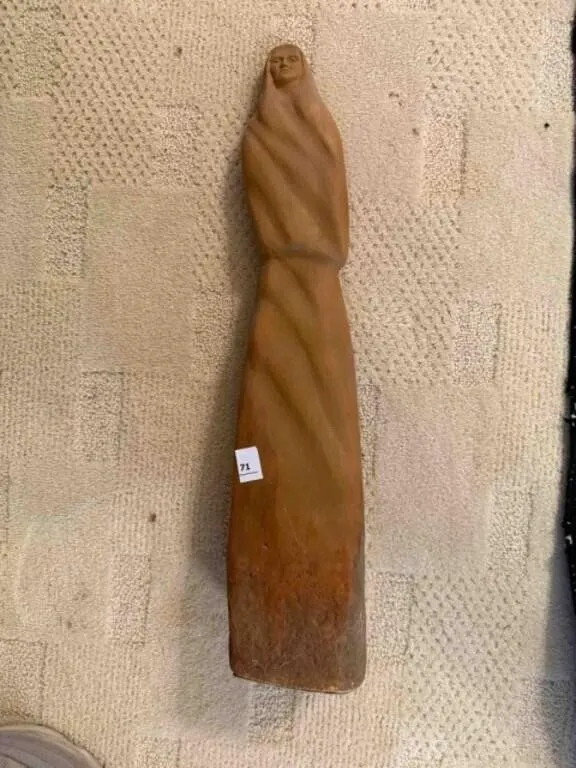 hand carved stone statue 20.5" tall