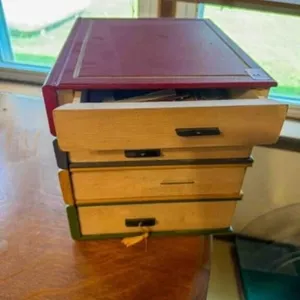4-drawer book replica; 9" x 9" x 10.5"