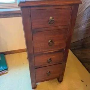 wood 4-drawer side chest;