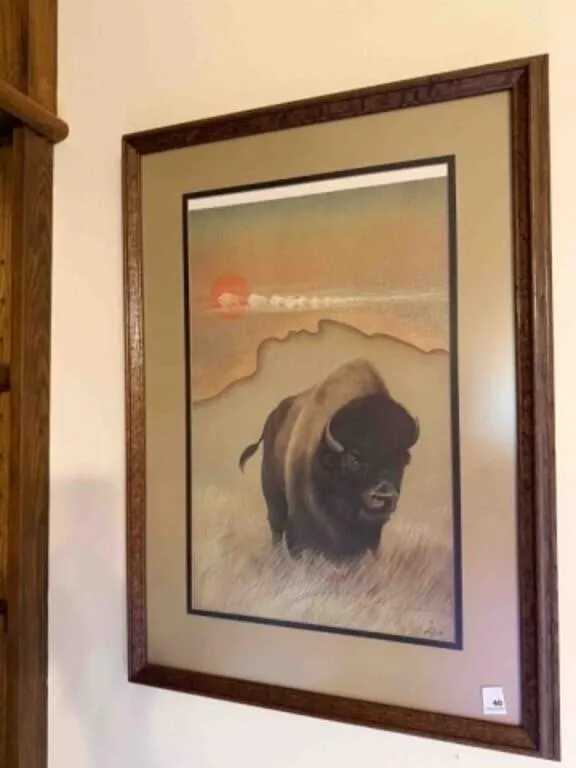 Native Bison print by Tiger; 19" x 26"