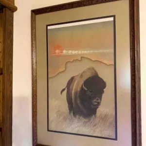 Native Bison print by Tiger; 19" x 26"