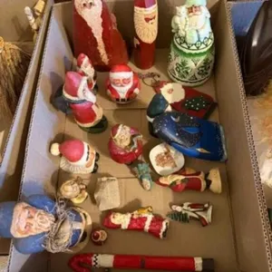 box of Christmas figurines
