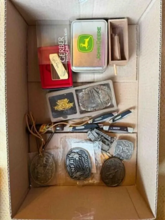 Box of belt buckles(2-Hesston),