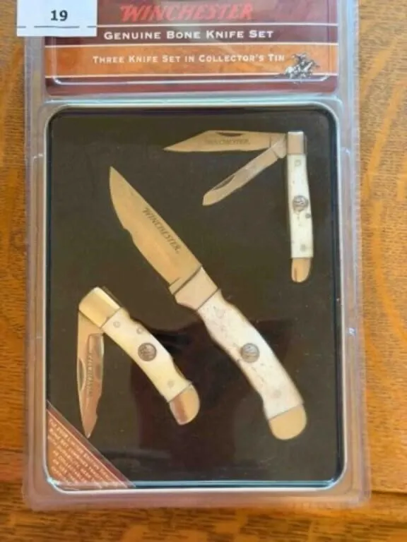 Winchester bone knife set, 3-knives in package
