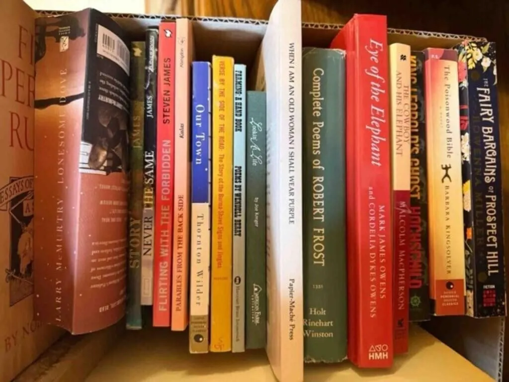 Box of misc. hard and paperback books