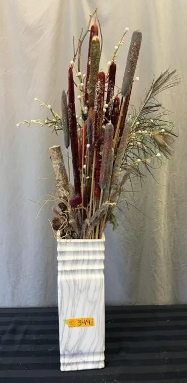 15 inch Decorative Vase w/ Artificial Decor