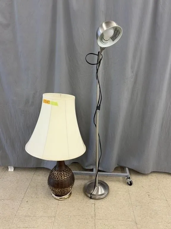 Ceramic Table Lamp & Goose Necked Floor Lamp