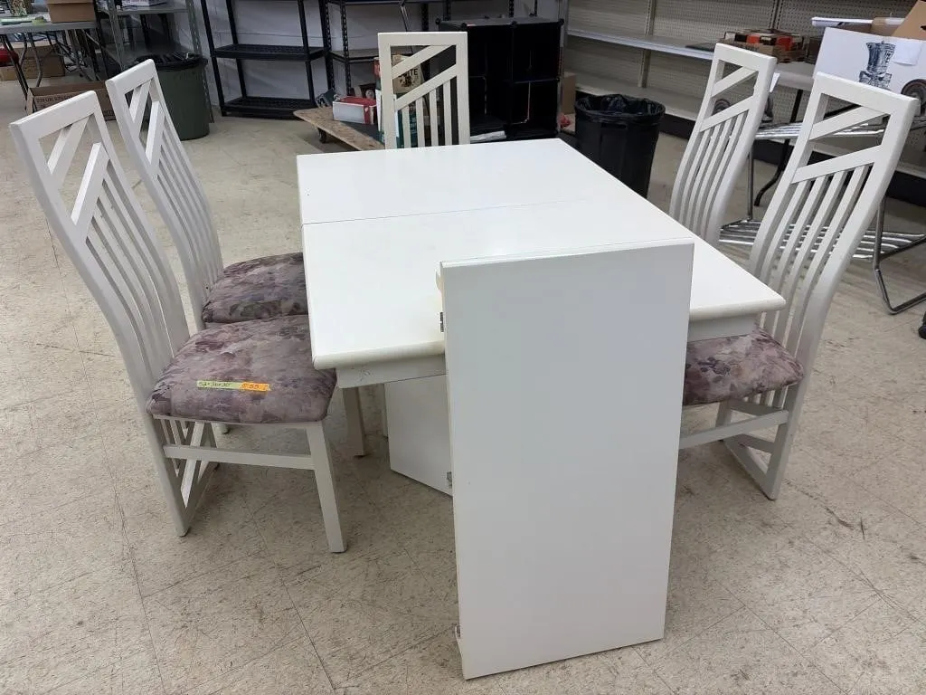 Vintage Table with 5 Chairs - 52x36x30 inches