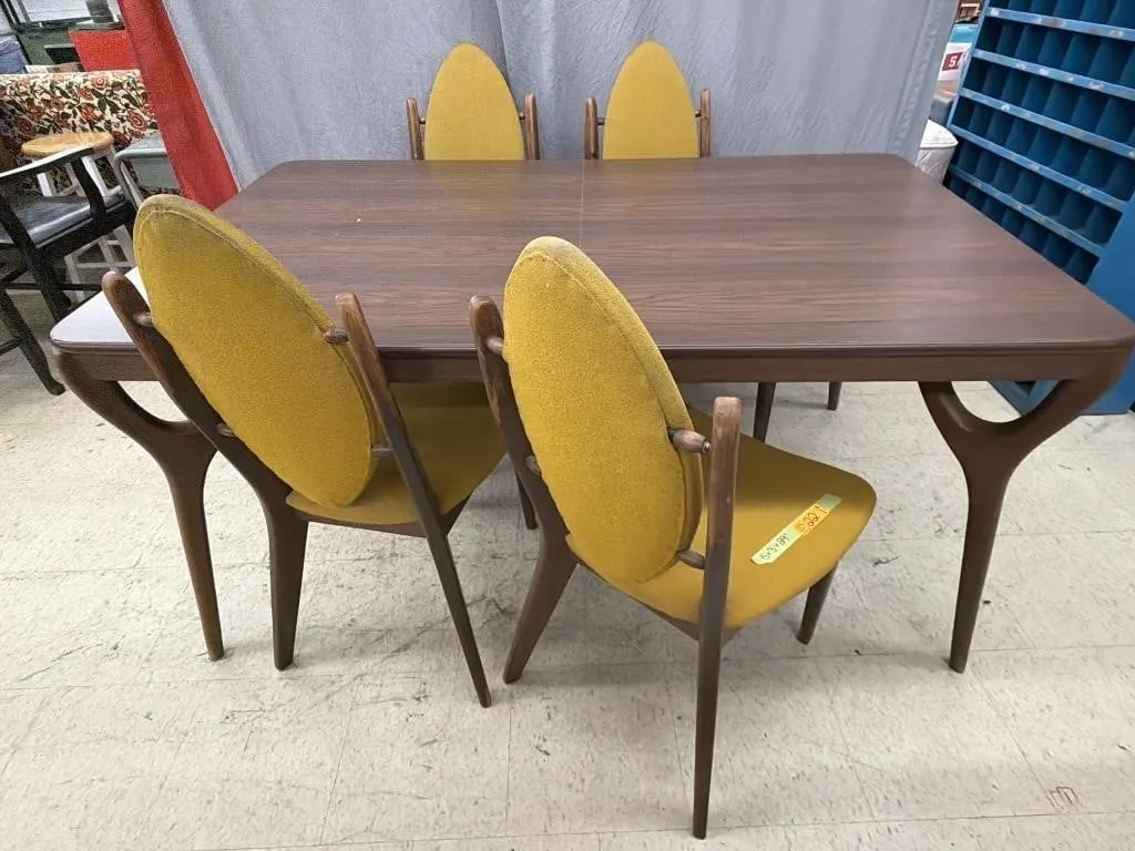 Vintage mid-century modern walnut dining set