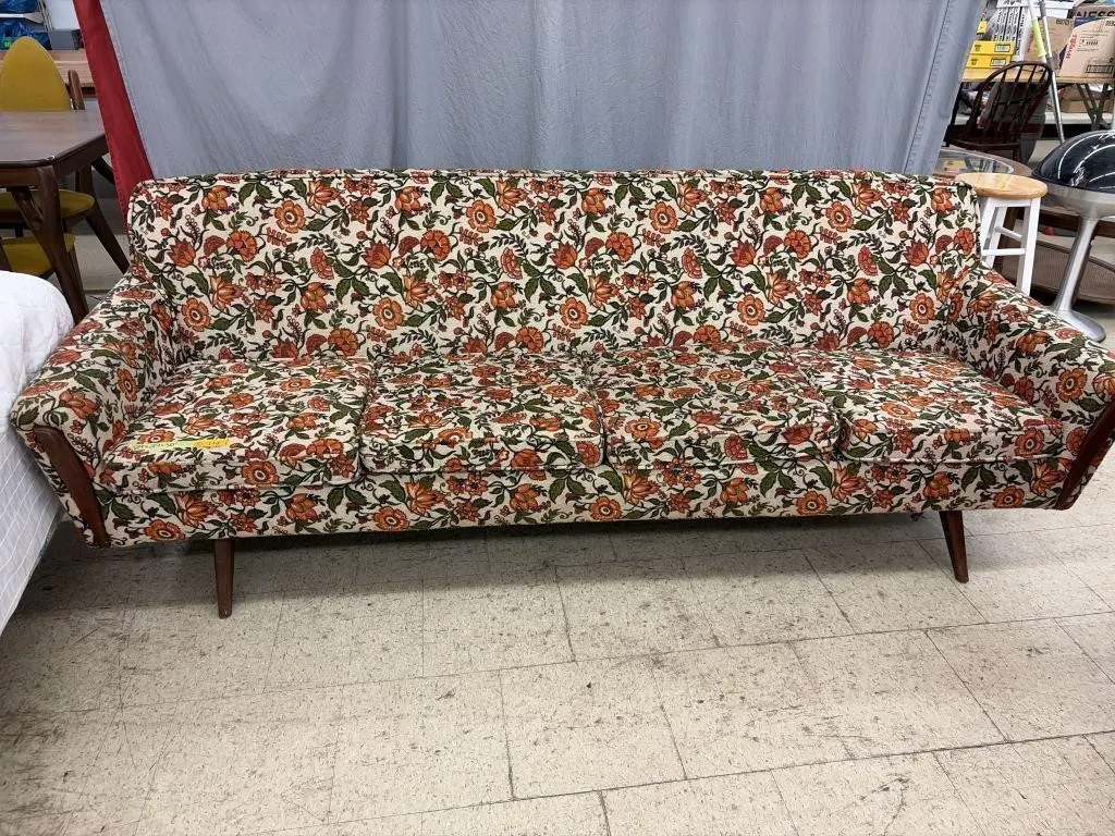Vintage 1970s upholstered sofa