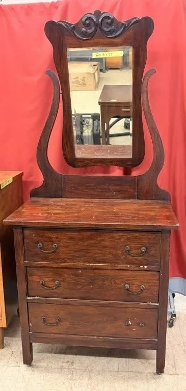 Vintage wooden Dresser w/ Mirror
