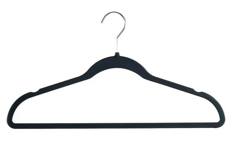 Rubberized Coat Hangers Black 50ct