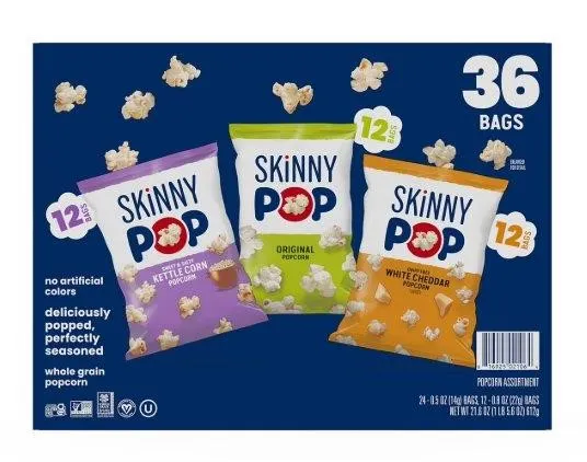 SkinnyPop Variety Popcorn 0.5 oz 36pk