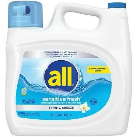 All Sensitive Fresh Laundry Detergent 208 Oz 166ld