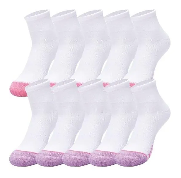 Girls Quarter Socks 10-Pack Medium