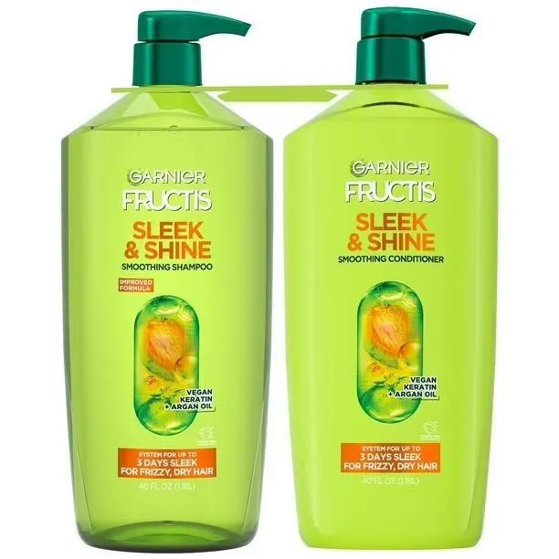 Garnier Fructis Sleek Shine Shampoo Cond 2pk