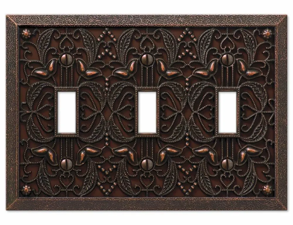 Amerelle 65TTTDB Filigree 3 Toggle Wallplate