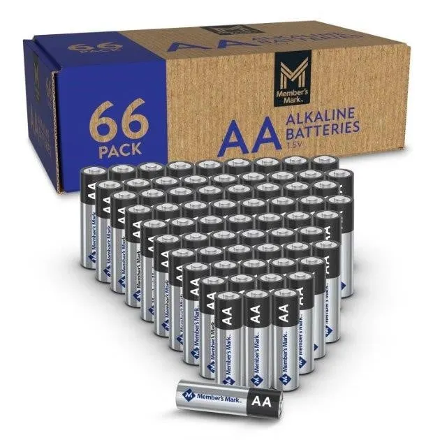 AA Alkaline Batteries 66ct