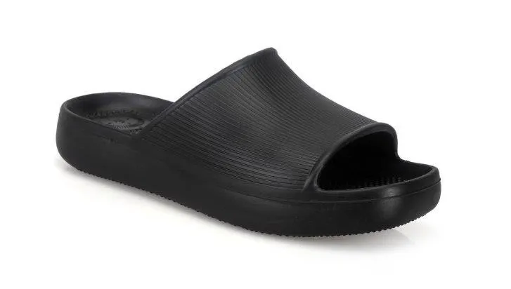 Totes Womens Ribbed Platform Slide Sandals Size 7