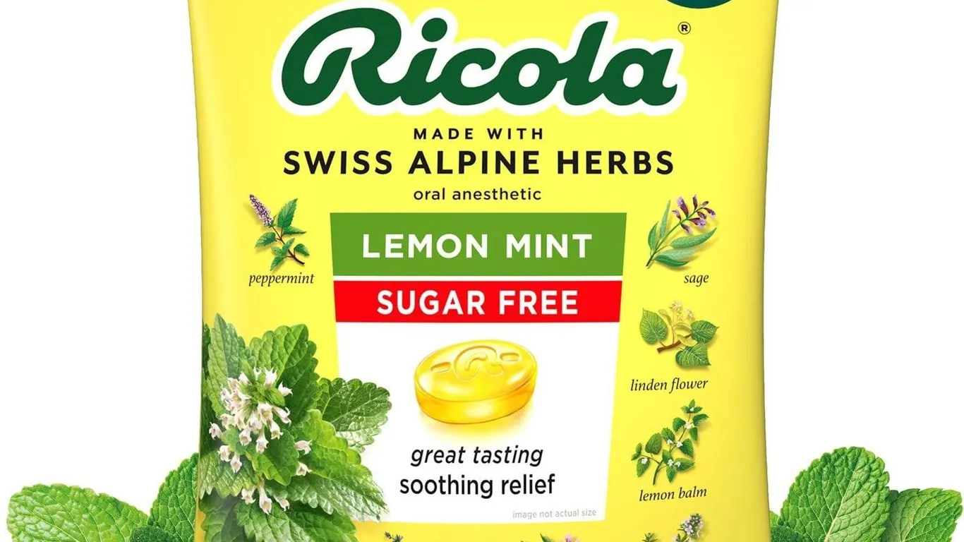Ricola Sugar Free Lemon Mint Throat Drops 105ct